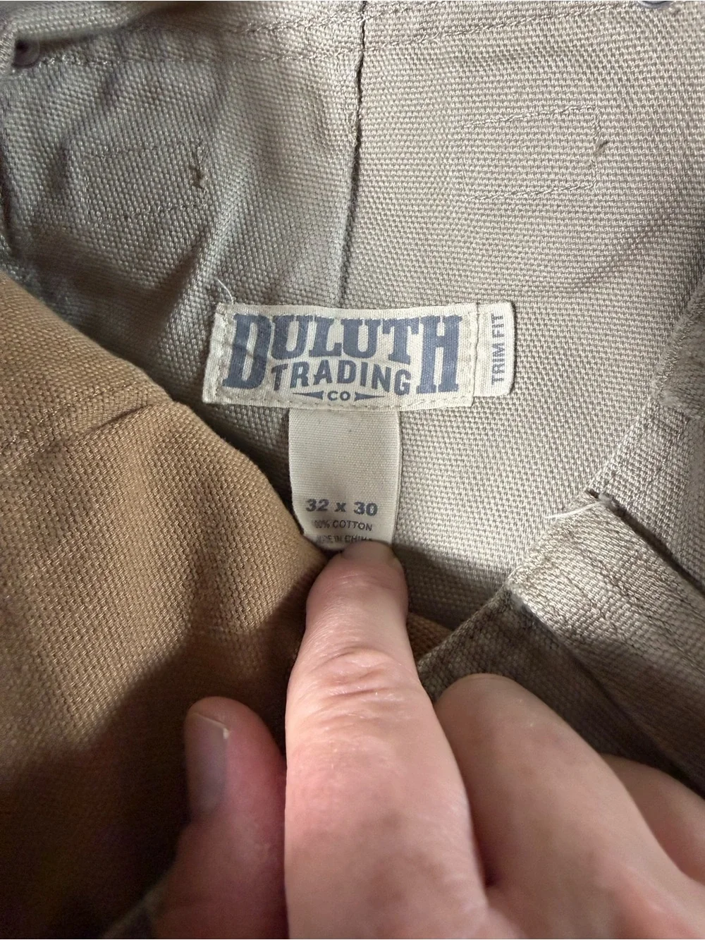 Duluth Trading Work Cargo Pants Tan Heavy Canvas Utility 32x30 Fits 34x28.5